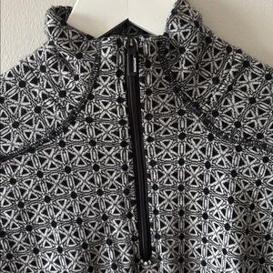 Smartwool Black and Gray Geometric Quarter-Zip base layer